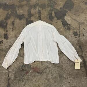 White 50s does 1800s Vintage Cotton HighNeck Victorian Style Film Costume Blouse